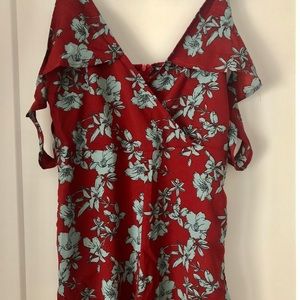 Nasty Gal Cold shoulder Floral Jumpsuit